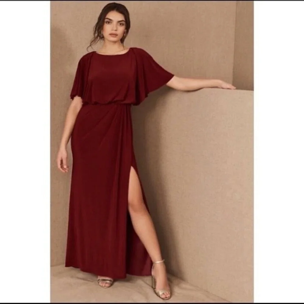 BHLDN Anthropologie Lena Flutter Sleeve bridesmaid wedding dress - Picture 2 of 9